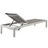 Nantucket Outdoor Patio Aluminum Mesh Chaise In Silver Gray by Modway Furniture