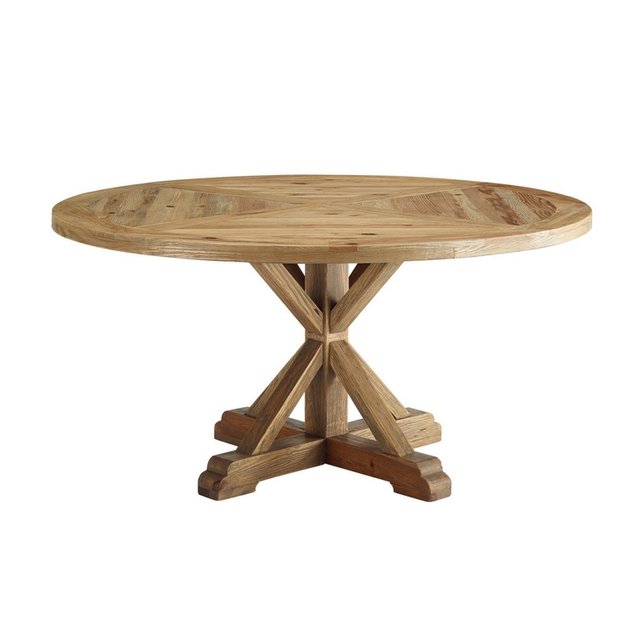 Sirianni 59" Round Pine Wood Dining Table In Brown by Modway Furniture