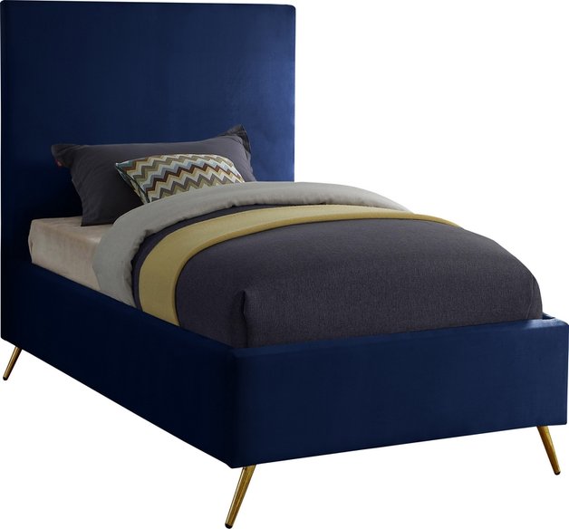 Courtney Twin Bed In Navy Velvet by Meridian Furniture