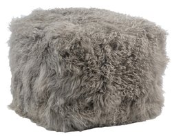 Mohair Pouf Light Grey by Dovetail