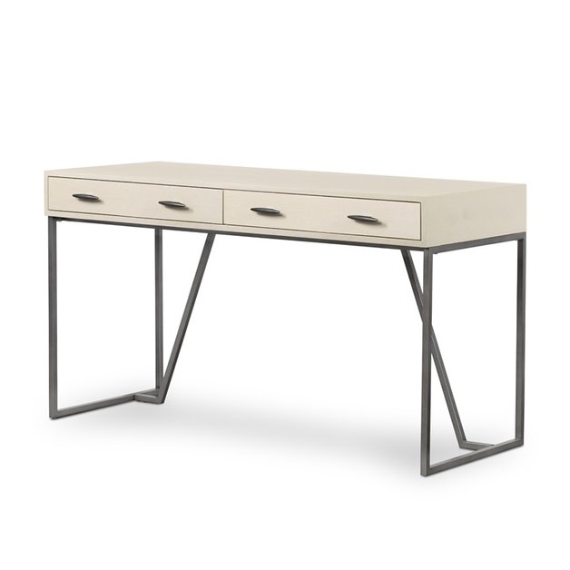 Shagreen Desk In Ivory Shagreen by Four Hands