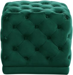 Robyn Ottoman/Stool In Green Velvet by Meridian Furniture