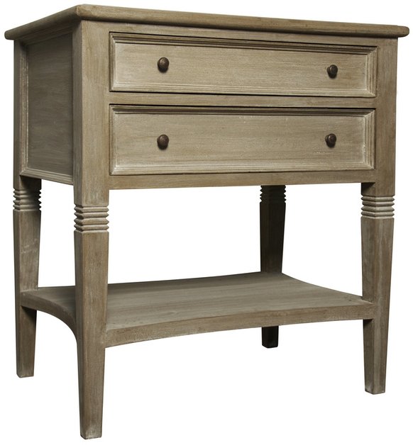 Oxford 2-Drawer Side Table, Weathered by Noir Furniture