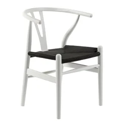 Wish Dining Chair - White with Black Rope by Galla Home