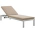 Nantucket Chaise With Cushions Outdoor Patio Aluminum Set Of 2 In Silver Mocha by Modway Furniture
