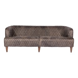 MAGDELAN TUFTED LEATHER SOFA ANTIQUE EBONY by Moes Home