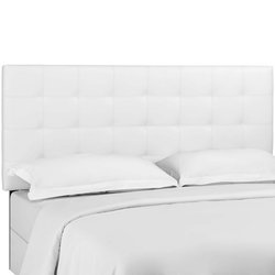 Barmore Tufted Full / Queen Upholstered Faux Leather Headboard In White by Modway Furniture
