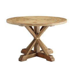 Sirianni 47" Round Pine Wood Dining Table In Brown by Modway Furniture