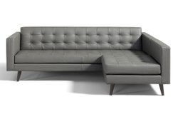BRIO sofa and chair in gray leather by DIVEN  LLC