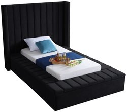 Joanne Twin Bed In Black Velvet by Meridian Furniture