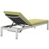 Nantucket Outdoor Patio Aluminum Chaise With Cushions In Silver Peridot by Modway Furniture
