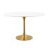 Willow 48" Oval Wood Dining Table In Gold White by Modway Furniture