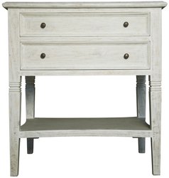 Oxford 2-Drawer Side Table, White Wash by Noir Furniture