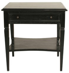 Oxford 1-Drawer Side Table, Hand Rubbed Black by Noir Furniture