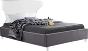 Levi Queen Bed In Grey Velvet by Meridian Furniture