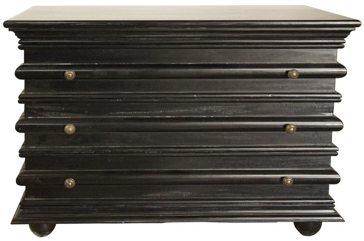 Ascona Small Chest, Hand Rubbed Black by Noir Furniture