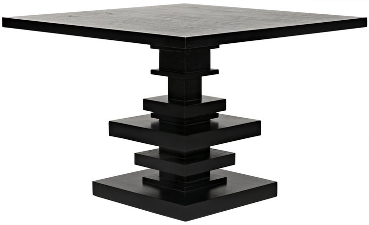 Corum Square Table In Hand Rubbed Black by Noir Furniture