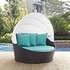 Minerva Canopy Outdoor Patio Daybed In Espresso Turquoise by Modway Furniture