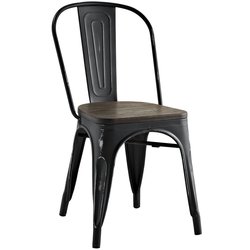 Kimball Bamboo Side Chair In Black by Modway Furniture