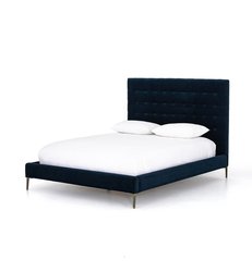 Rennie Tall King Bed-Plush Navy by Four Hands