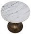 Laredo 20" Table, Aged Brass, White Marble Top by Noir Furniture