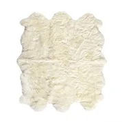 Lalo Lambskin Rug In White In 4.5X5.75 by FOUR HANDS