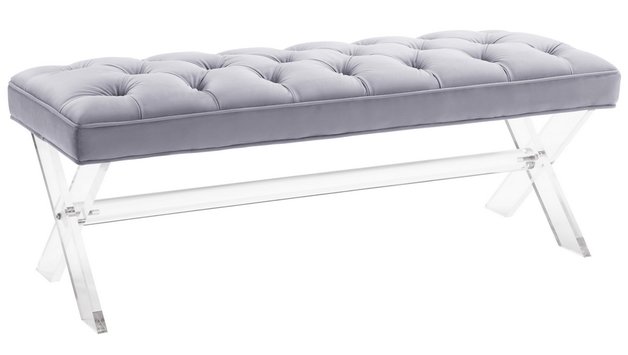 Claira Grey Lucite Bench by tov furniture