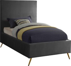Courtney Twin Bed In Grey Velvet by Meridian Furniture