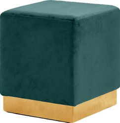Daniel Ottoman/Stool In Green Velvet by Meridian Furniture