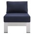 Nantucket Sunbrella® Fabric Aluminum Outdoor Patio Armless Chair In Silver Navy by Modway Furniture