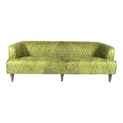 MAGDELAN TUFTED LEATHER SOFA EMERALD by Moes Home