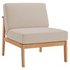 Nieve Outdoor Patio Eucalyptus Wood Sectional Sofa Armless Chair In Natural Taupe by Modway Furniture
