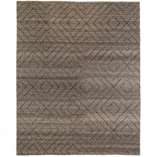 Natural Diamond Patterned Wool Rug, 9x12 by Four Hands