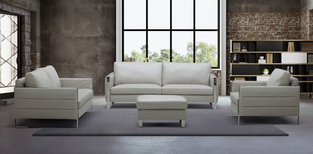 Nate Ottoman in Light Grey by J&M FURNITURE