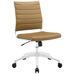 Searson Armless Mid Back Office Chair In Tan by Modway Furniture