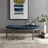 Luana Vintage French Upholstered Fabric Semi-Circle Bench In Navy by Modway Furniture