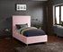 Courtney Twin Bed In Pink Velvet by Meridian Furniture
