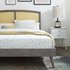Newcombe Cane And Wood Full Platform Bed With Splayed Legs In Gray by Modway Furniture
