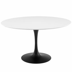 Willow 54" Round Wood Dining Table In Black White by Modway Furniture