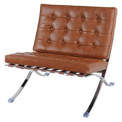 Barca Accent Chair Stainless Steel Frame In Distressed Caramel by New Pacific Direct