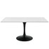 Willow 60" Rectangle Wood Dining Table In Black White by Modway Furniture