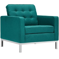 Garret Upholstered Fabric Armchair In Teal by Modway Furniture