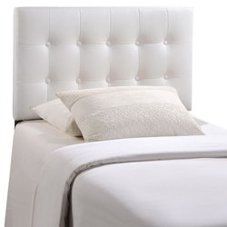 Leopold Twin Upholstered Vinyl Headboard In White by Modway Furniture