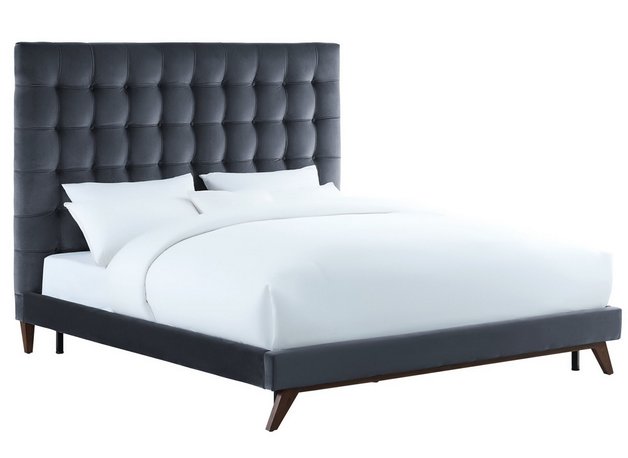 Eden Grey Velvet Bed in King by tov furniture