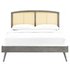 Newcombe Cane And Wood Full Platform Bed With Splayed Legs In Gray by Modway Furniture