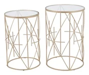 Set of 2 Hadrian Side Tables Gold by Zuo Modern