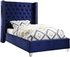 Isabel Twin Bed In Navy Velvet by Meridian Furniture