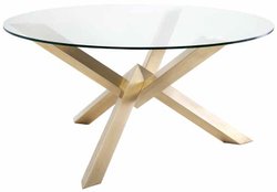 Diego Dining Table, Gold & Stainless Steel by Nuevo Living
