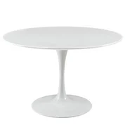 Willow 47" Round Wood Top Dining Table In White by Modway Furniture