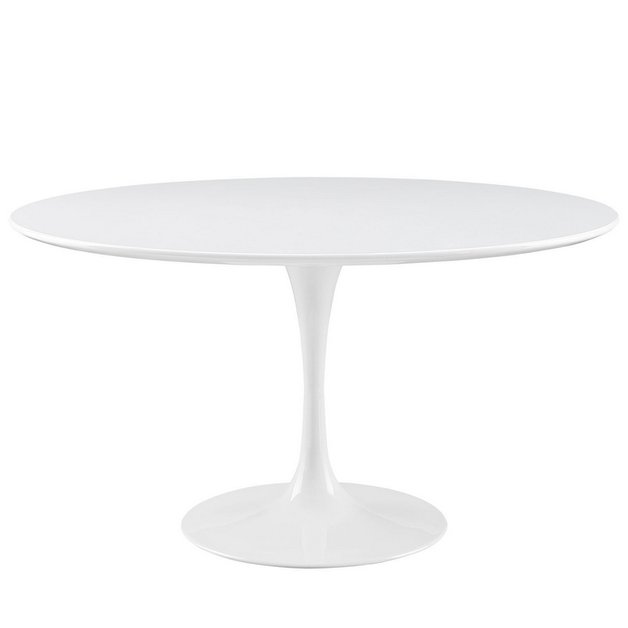 Willow 54" Round Wood Top Dining Table In White by Modway Furniture